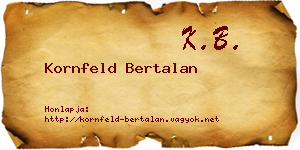 Kornfeld Bertalan névjegykártya
